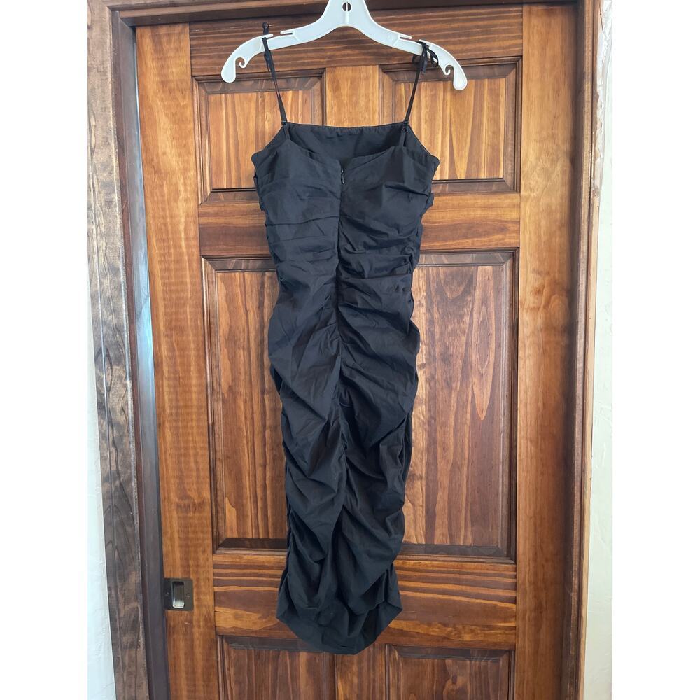 FLAVIO CASTELLANI POPLIN COTTON RUCHED MIDI DRESS Small - Picture 4 of 6